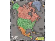 Contemporary North America Wall Map Contemporary North America Wall Map