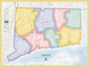 Connecticut Political Wall Map Connecticut Political Wall Map
