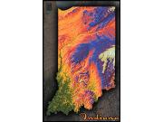 Indiana Topo Wall Map Indiana Topo Wall Map