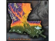 Louisiana Topo Wall Map Louisiana Topo Wall Map