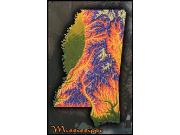 Mississippi Topo Wall Map Mississippi Topo Wall Map