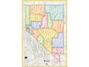 Nevada Political Wall Map Nevada Political Wall Map