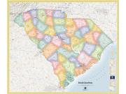 South Carolina Political Wall Map South Carolina Political Wall Map
