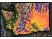 Washington Topo Wall Map Washington Topo Wall Map