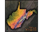 West Virginia Topo Wall Map West Virginia Topo Wall Map