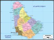Barbados Political Wall Map