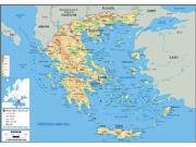 Greece Physical Wall Map