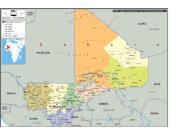 Mali Political Wall Map