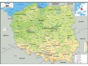 Poland Physical Wall Map