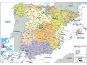 Spain Political Wall Map