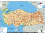 Turkey Physical Wall Map