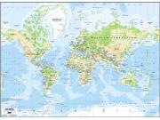 Europe-Centered World Physical Wall Map Europe-Centered World Physical Wall Map