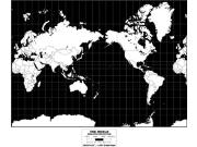 Pacific-Centered World Simplified Wall Map Pacific-Centered World Simplified Wall Map
