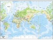 Asia-Centered World Physical Wall Map Asia-Centered World Physical Wall Map