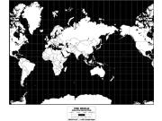 Asia-Centered World Simplified Wall Map Asia-Centered World Simplified Wall Map
