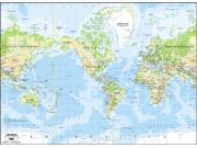 Americas-Centered World Physical Wall Map Americas-Centered World Physical Wall Map