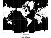 Americas-Centered Simplified World Wall Map Americas-Centered Simplified World Wall Map