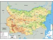 Bulgaria Physical Wall Map
