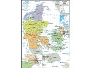 Denmark Political Wall Map