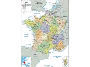France Political Wall Map