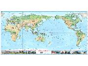 Physical Pacific Centered Wall Map Physical Pacific Centered Wall Map