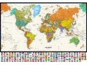 Contemporary World Wall Map with Flags Contemporary World Wall Map with Flags