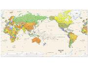 Pacific Centered World Wall Map Pacific Centered World Wall Map