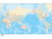 Japan Centered Physical/Political Wall Map Japan Centered Physical/Political Wall Map