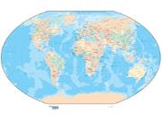 Europe Centered Physical/Political Wall Map Europe Centered Physical/Political Wall Map