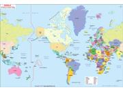 Pacific Centered World Wall Map Pacific Centered World Wall Map