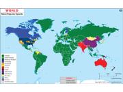World Most Popular Sports Wall Map World Most Popular Sports Wall Map