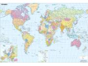 World Political with Cities Wall Map World Political with Cities Wall Map