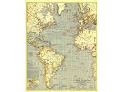 Atlantic Ocean 1939 Wall Map Atlantic Ocean 1939 Wall Map