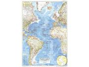 Atlantic Ocean 1955 Wall Map Atlantic Ocean 1955 Wall Map