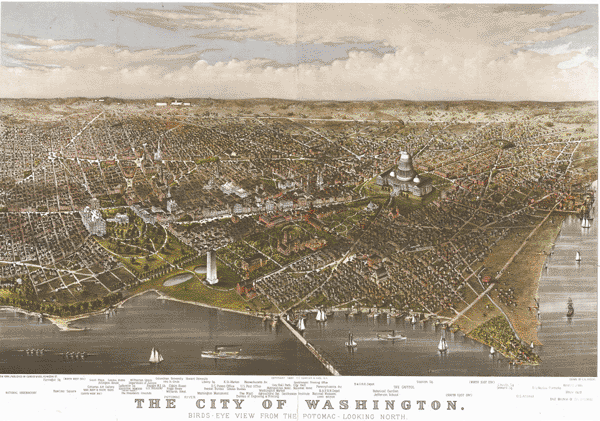 1880 Washington DC Antique Wall Map