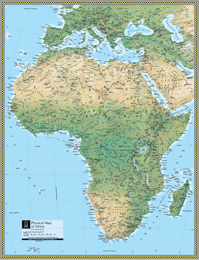 Africa Physical Wall Map by National Geographic - MapSales