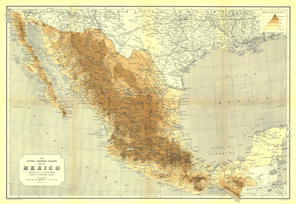 Mexico 1911 Wall Map