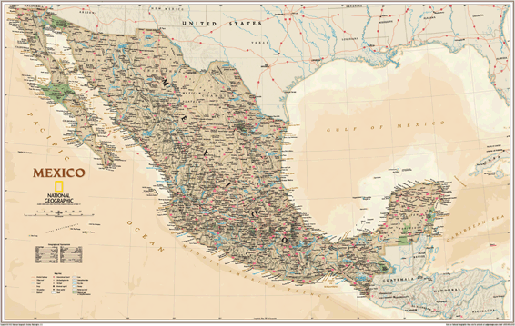 Mexico Executive Wall Map