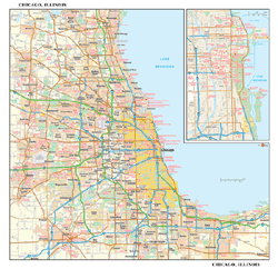 Chicago, IL Wall Map by GeoNova