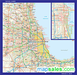 Chicago, IL Wall Map GeoNova