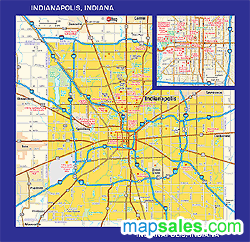 Indianapolis, IN Wall Map by GeoNova