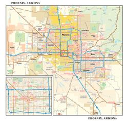 Phoenix, AZ Wall Map by GeoNova