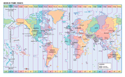 World Time Zone Wall Map by GeoNova