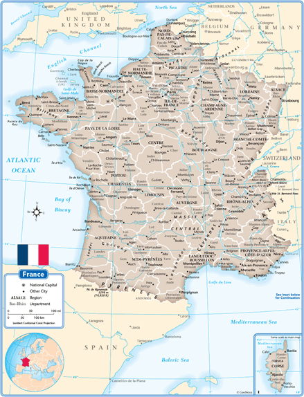 France Wall Map by GeoNova - MapSales