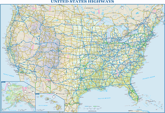 US Interstate Wall Map by GeoNova