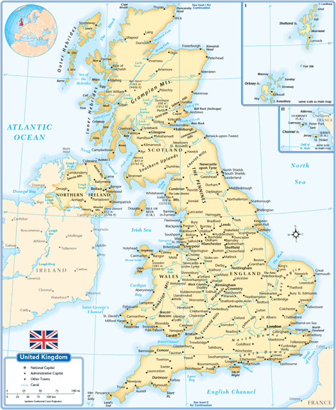 United Kingdom Wall Map by GeoNova - MapSales