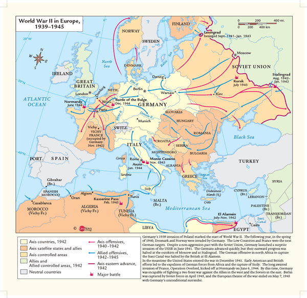 World War II Europe Wall Map by GeoNova - MapSales