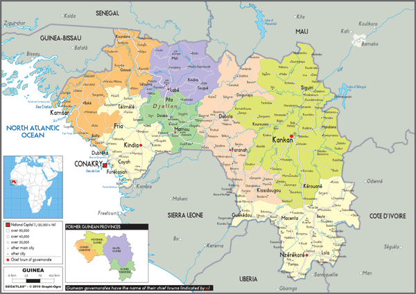 Guinea Political Wall Map