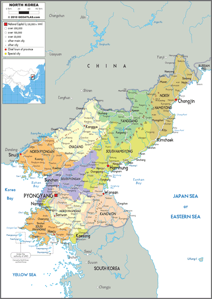 North Korea Political Wall Map by GraphiOgre - MapSales