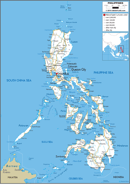 Philippines Road Wall Map by GraphiOgre - MapSales